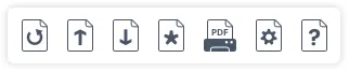 A closer view of the top bar's right-hand buttons – Undo, Export, Open, New Project, PDF, Settings, and Help – showing their icons and layout.