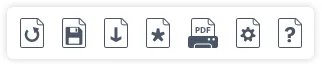 A closer view of the top bar's right-hand buttons – Undo, Save as…, Open, New Project, PDF, Settings, and Help – showing their icons and layout.