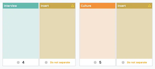 Two pages defined with the category “Insert” show a warning that they must not be separated.
